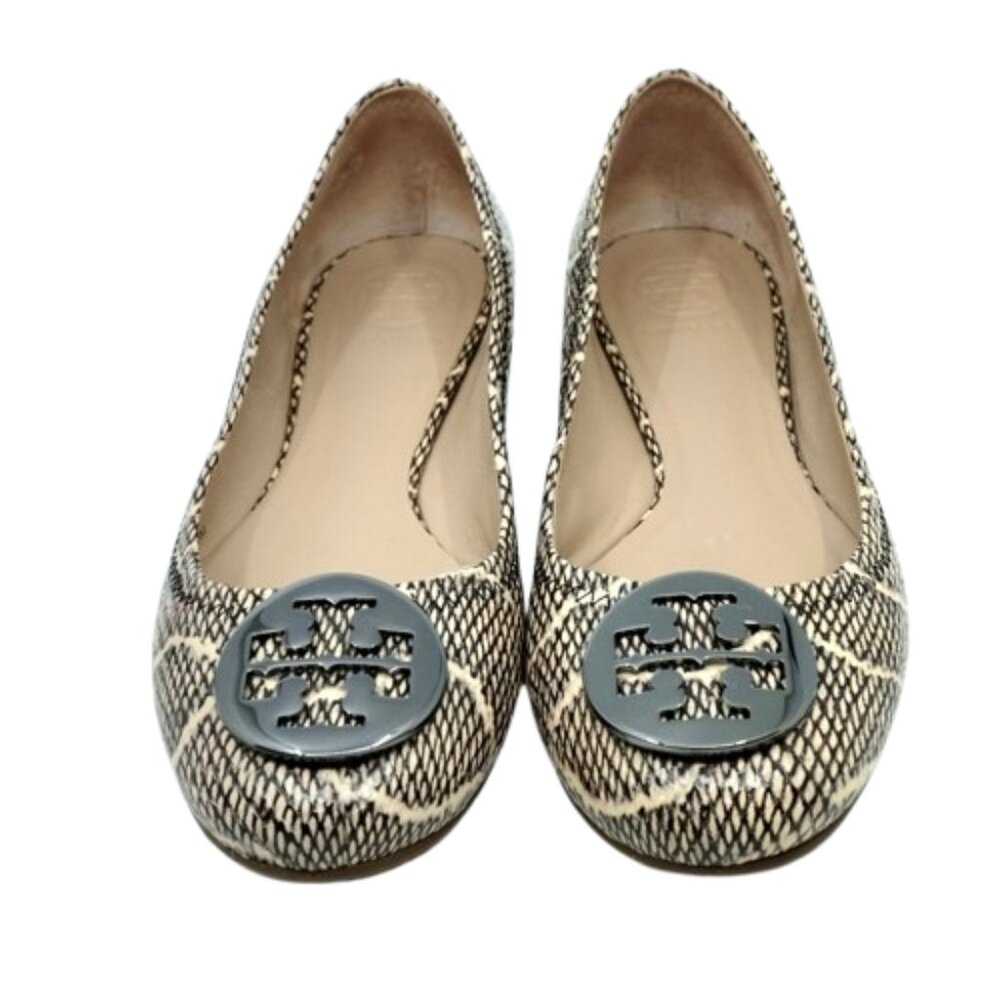 Tory Burch~Reva Logo~Python Embossed Leather Ball… - image 2
